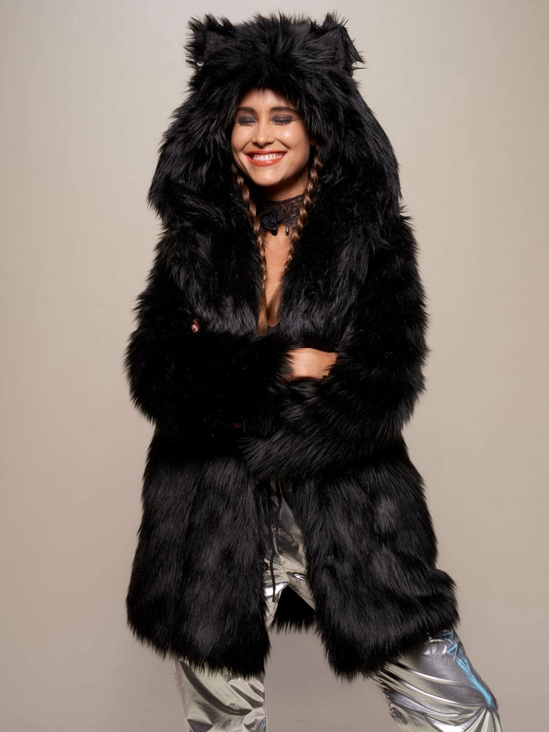 SpiritHoods LLC Black Wolf Classic Faux Fur Coat | Women's FESTIVAL 6 SpiritHoods LLC Black Wolf Classic Faux Fur Coat | Women's FESTIVAL