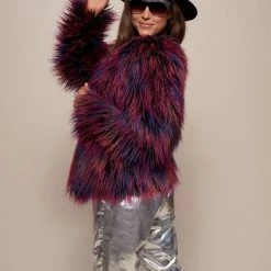 SpiritHoods LLC Midnight Alpaca Faux Fur Bomber Jacket | Women's BACK-IN-STOCK