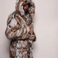 SpiritHoods LLC Wolverine Hooded Faux Fur Coat | Men's
