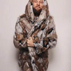 SpiritHoods LLC Wolverine Hooded Faux Fur Coat | Men's