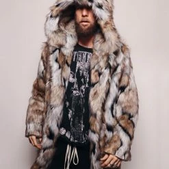 SpiritHoods Sales Shop 24 SpiritHoods LLC Wolverine Hooded Faux Fur Coat | Men's