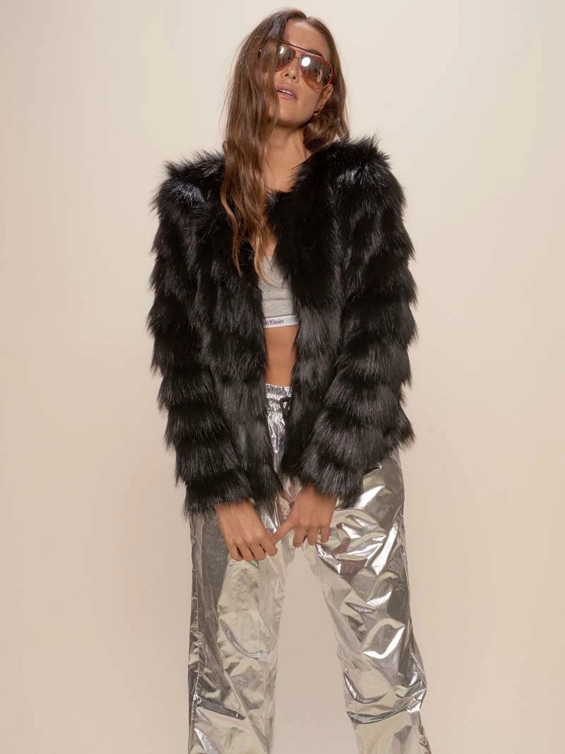 SpiritHoods LLC Black Tundra Fox Faux Fur Bomber Jacket | Women's 1 SpiritHoods LLC Black Tundra Fox Faux Fur Bomber Jacket | Women's