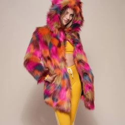 SpiritHoods LLC COLORFUL PARTY ANIMALS Classic Calico Leopard Faux Fur Coat 10 SpiritHoods LLC COLORFUL PARTY ANIMALS Classic Calico Leopard Faux Fur Coat