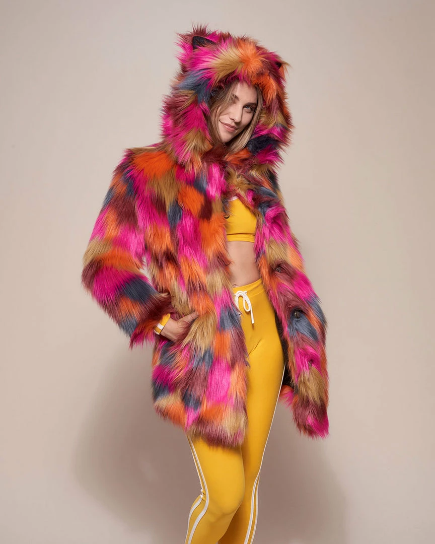 SpiritHoods LLC COLORFUL PARTY ANIMALS Classic Calico Leopard Faux Fur Coat 4 SpiritHoods LLC COLORFUL PARTY ANIMALS Classic Calico Leopard Faux Fur Coat