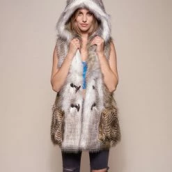 SpiritHoods LLC Alaskan Hawk Hooded Faux Fur Vest | Women's DAY TIME STYLE