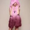 SpiritHoods LLC Pink Ombre Alpaca Hooded Faux Fur Vest | Women's