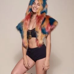 SpiritHoods LLC DAY TIME STYLE American Swallow Collector Edition Faux Fur Shawl