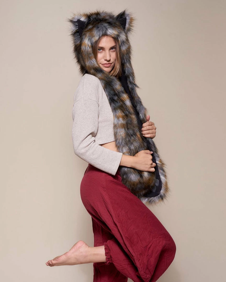 SpiritHoods LLC Brindle Wolf Collector Edition Faux Fur Hood 4 SpiritHoods LLC Brindle Wolf Collector Edition Faux Fur Hood