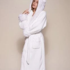 SpiritHoods Sales Shop 34 SpiritHoods Arctic Wolf Classic Faux Fur Robe | Women's