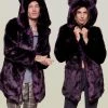 SpiritHoods LLC *Almost Purfect* Classic Midnight Wolf Luxe Faux Fur Coat FESTIVAL SALE