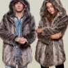 SpiritHoods LLC FESTIVAL SALE *Almost Purfect* Hooded Grey Wolf Faux Fur Coat