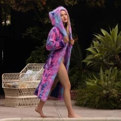 SpiritHoods LLC Cotton Candy Kitty Classic Faux Fur Style Robe | Women's NEW