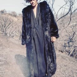 SpiritHoods LLC Black Panther Classic Faux Fur Long Coat | Men's