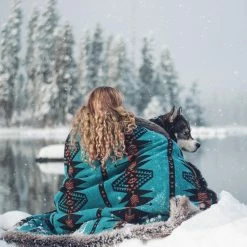 SpiritHoods LLC Grey Wolf Faux Fur Throw CUDDLE TIME