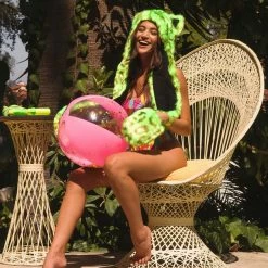 SpiritHoods LLC Neon Green Leopard Collector Edition Luxe Faux Fur Hood | Women's