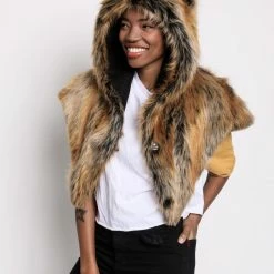 SpiritHoods LLC DAY TIME STYLE Red Wolf Faux Fur Shawl 11 SpiritHoods LLC DAY TIME STYLE Red Wolf Faux Fur Shawl