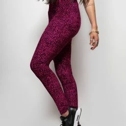 SpiritHoods LLC FESTIVAL SALE Pink Leopard Velvet Leggings | Women's