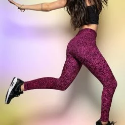 SpiritHoods LLC FESTIVAL SALE Pink Leopard Velvet Leggings | Women's