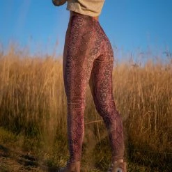 SpiritHoods LLC DAY TIME STYLE Pink Python High-Waisted Velvet Leggings | Women's