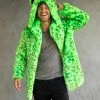 SpiritHoods LLC Neon Green Leopard Luxe Classic Faux Fur Coat | Men's