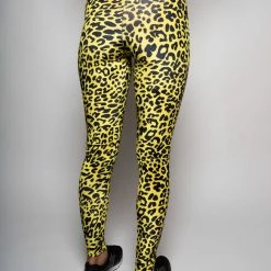 SpiritHoods LLC COLORFUL PARTY ANIMALS Neon Yellow Cheetah Velvet Leggings | Women's 11 SpiritHoods LLC COLORFUL PARTY ANIMALS Neon Yellow Cheetah Velvet Leggings | Women's