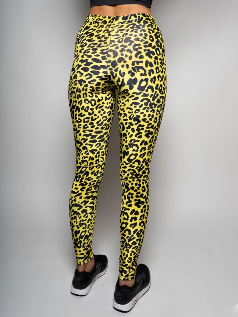SpiritHoods LLC COLORFUL PARTY ANIMALS Neon Yellow Cheetah Velvet Leggings | Women's 5 SpiritHoods LLC COLORFUL PARTY ANIMALS Neon Yellow Cheetah Velvet Leggings | Women's