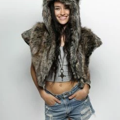 SpiritHoods LLC FESTIVAL Dire Wolf Faux Fur Shawl | Women's