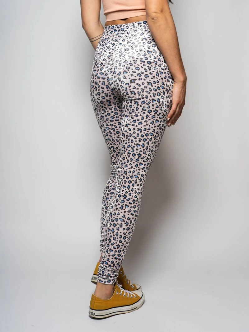 SpiritHoods LLC Spotted Blue Leopard Velvet Leggings | Women's 2 SpiritHoods LLC Spotted Blue Leopard Velvet Leggings | Women's