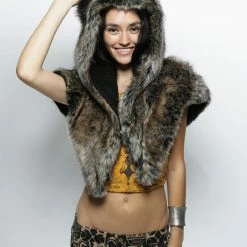 SpiritHoods LLC FESTIVAL Dire Wolf Faux Fur Shawl | Women's