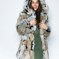 SpiritHoods LLC Wolverine Hooded Faux Fur Coat | Women's