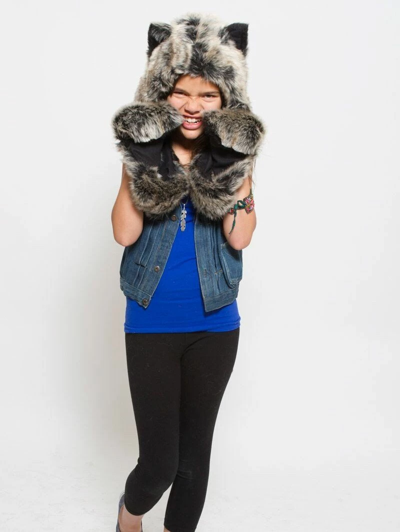 SpiritHoods LLC Kids Grey Wolf Faux Fur SpiritHood 4 SpiritHoods LLC Kids Grey Wolf Faux Fur SpiritHood