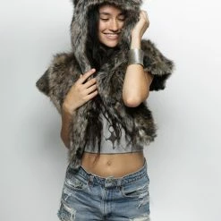 SpiritHoods LLC FESTIVAL Dire Wolf Faux Fur Shawl | Women's